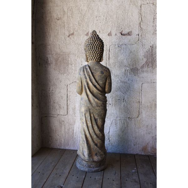 Buddha hög helkropp antikgrå