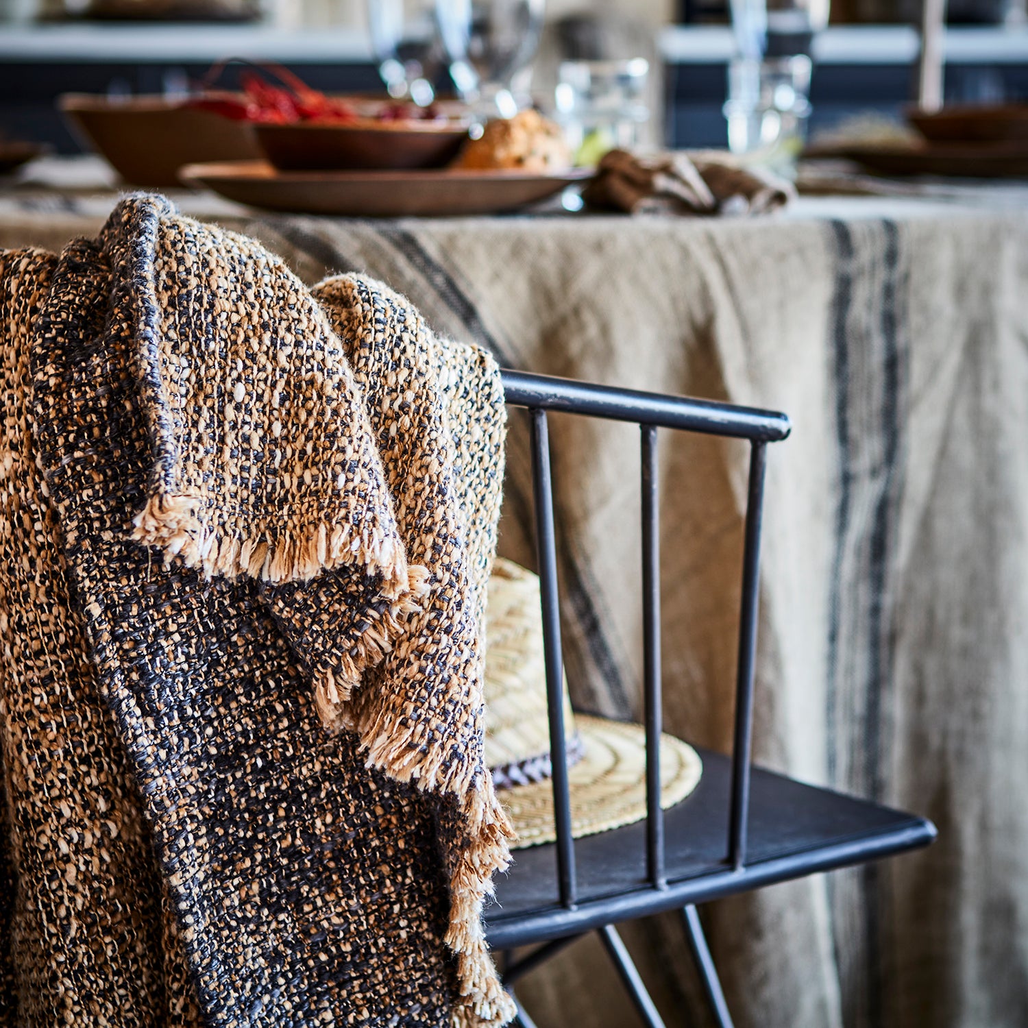 NINA Filt, Svart/beige