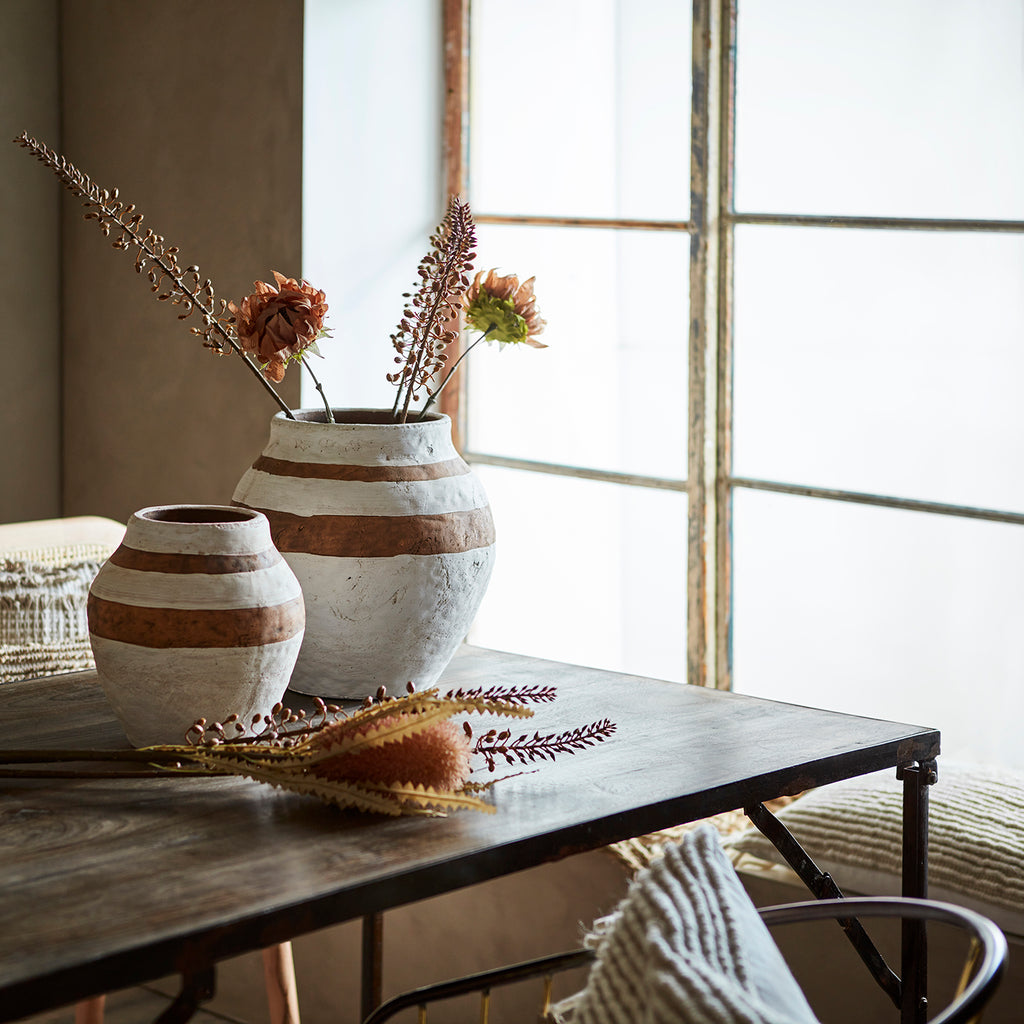 CAMILLE Kruka L, Vit/brun