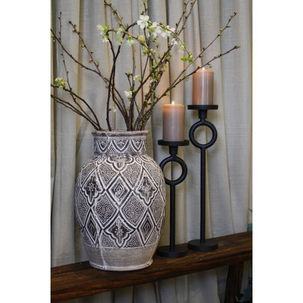 Urna brun/beige mönstrad