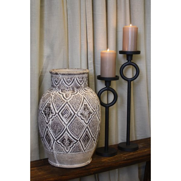 Urna brun/beige mönstrad