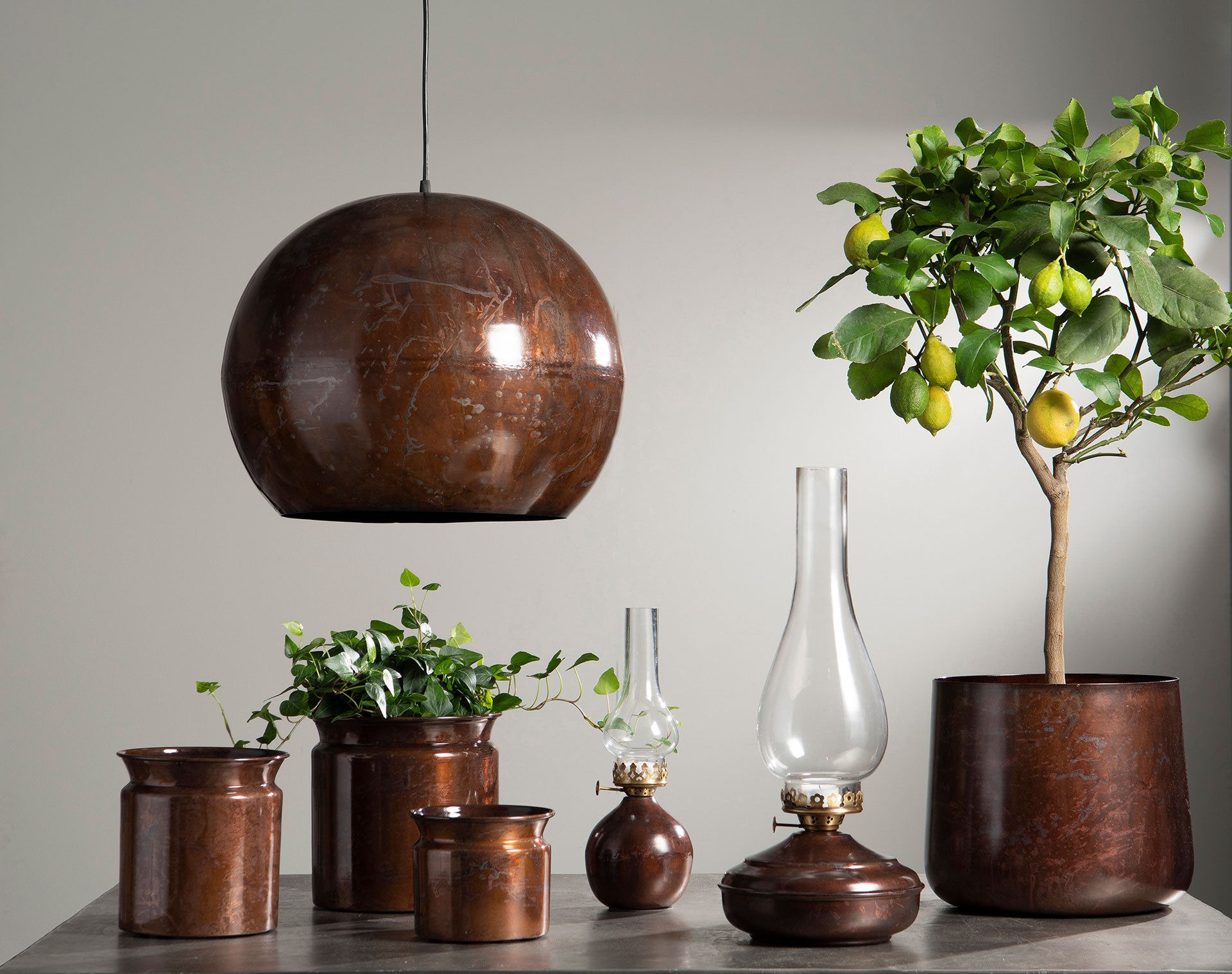 Taklampa Globe Brown Onyx