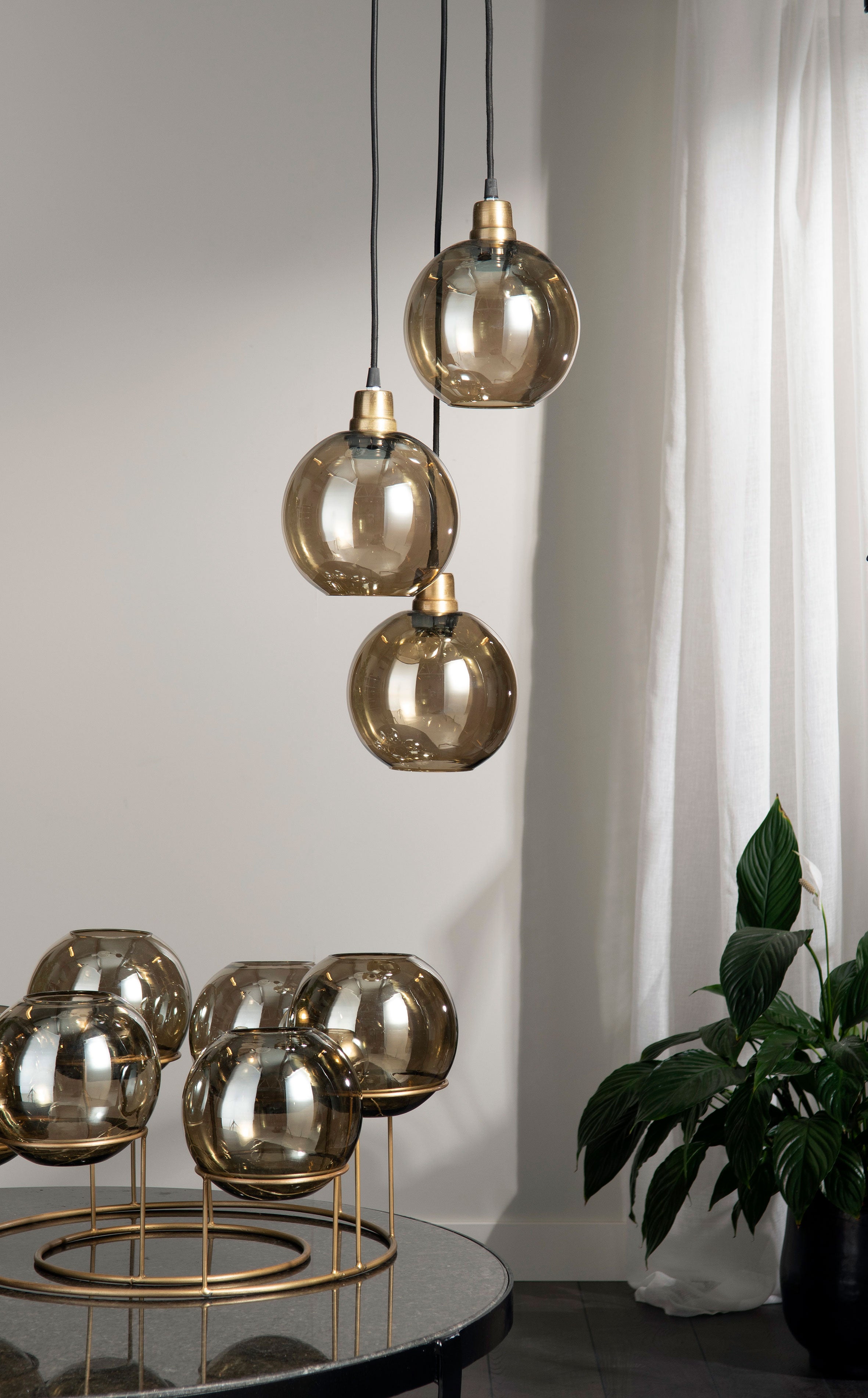 Ljusstake Glasklot Champagne