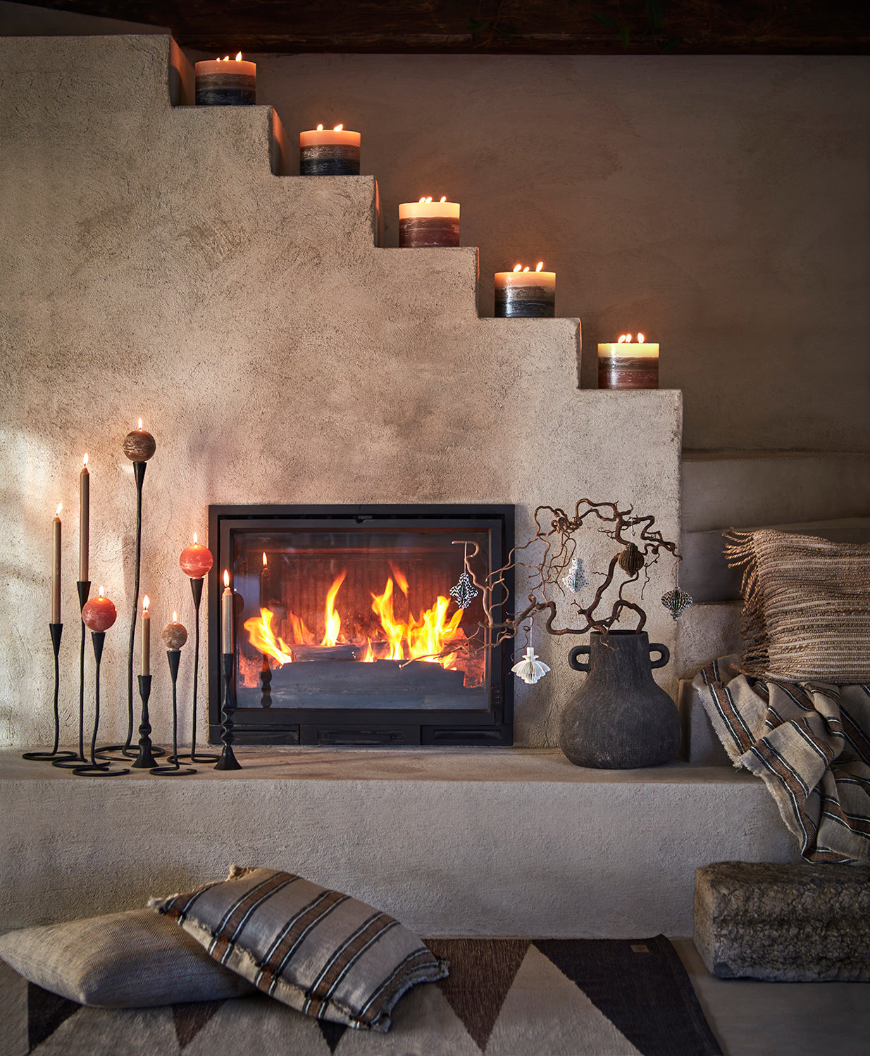 HILDA Filt, Beige/brun/svart