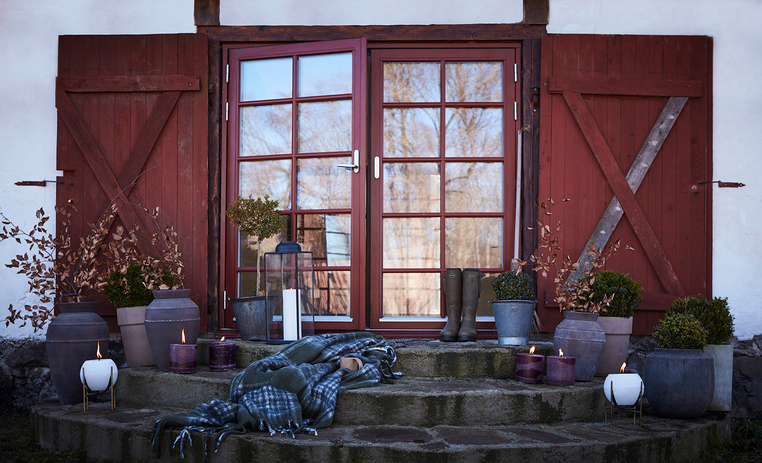 FRASSE Filt, Grön/svart/vit 2st