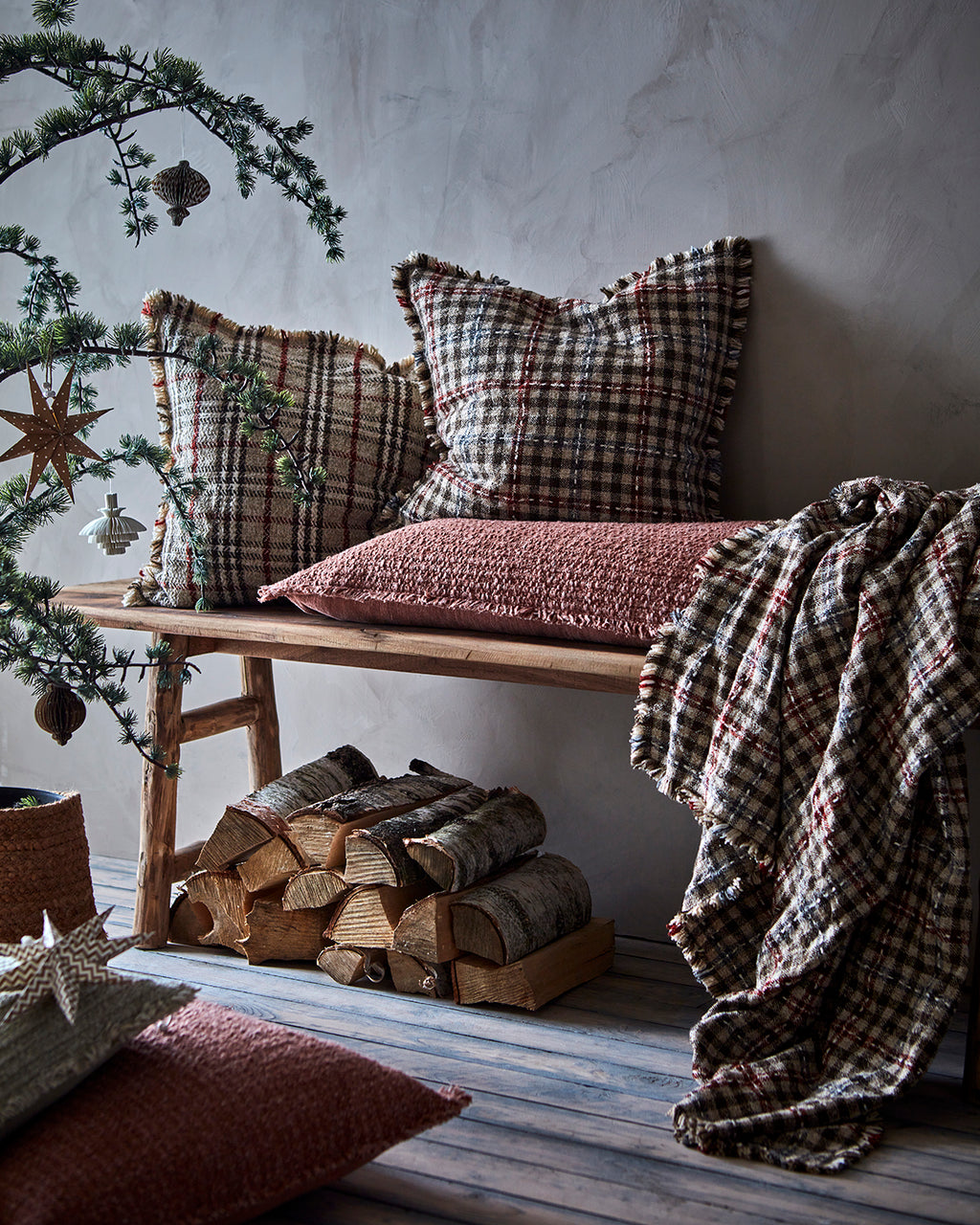 TAGE Filt, Flerfärgad/beige