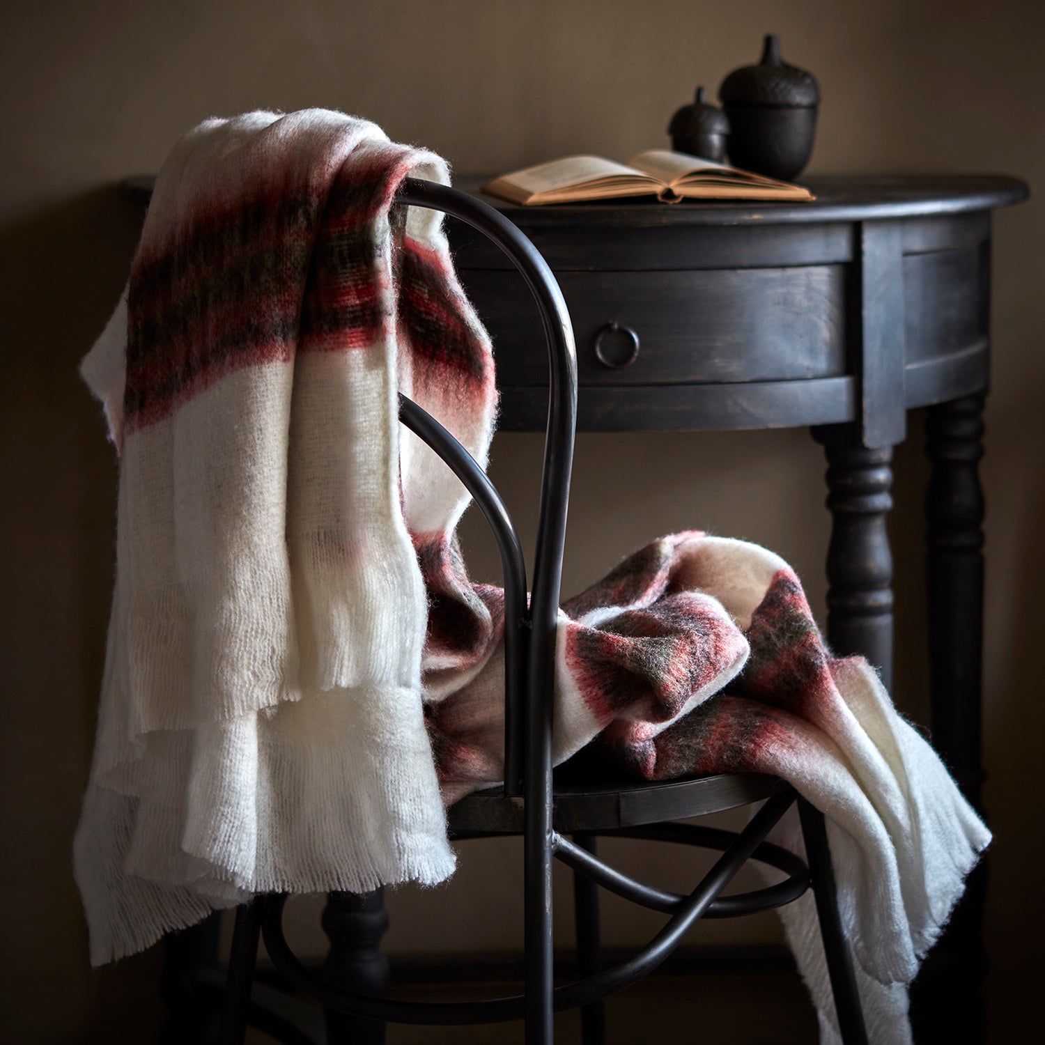 FRASSE Filt, Röd/grön/vit 2st