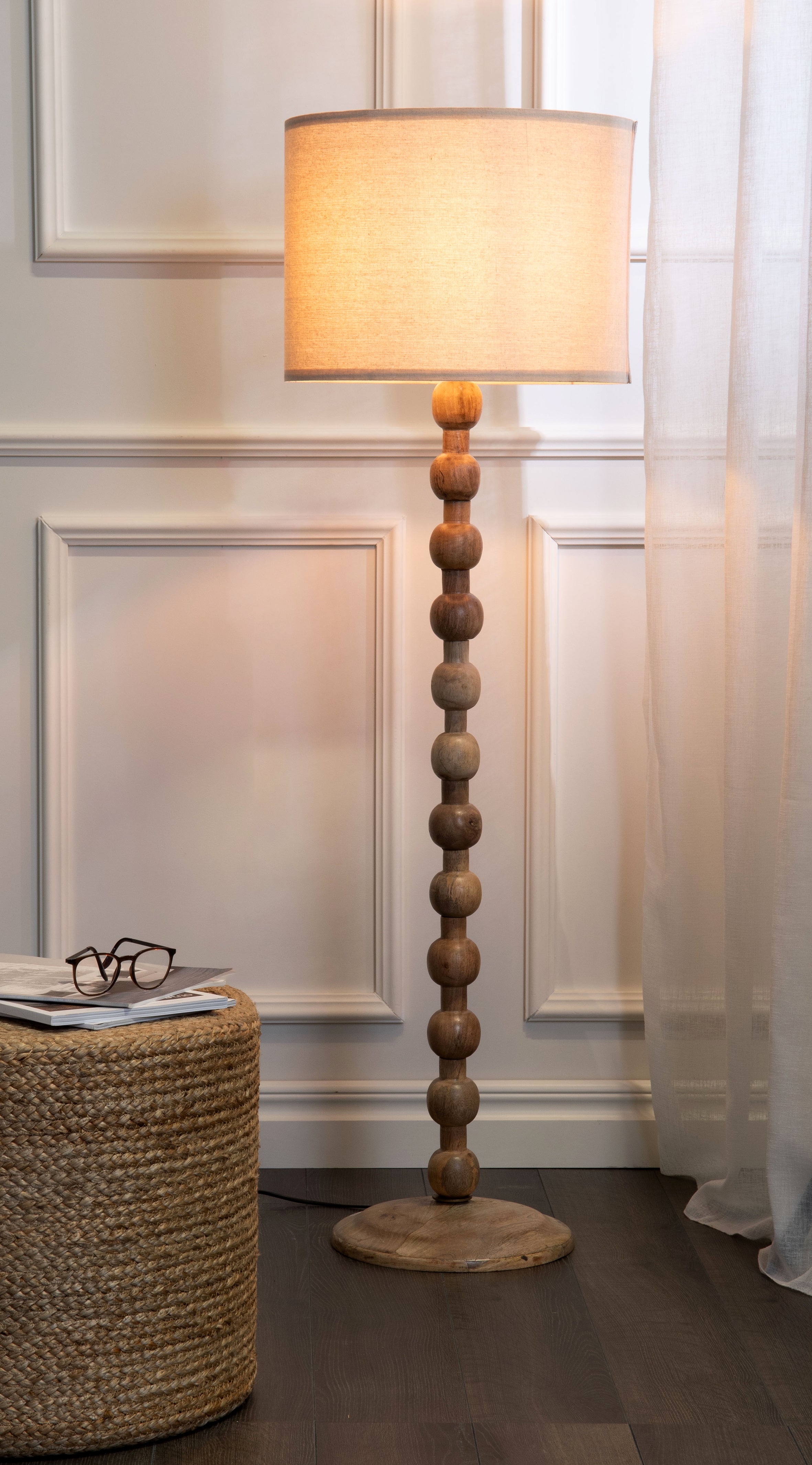 Golvlampfot Antik Trä