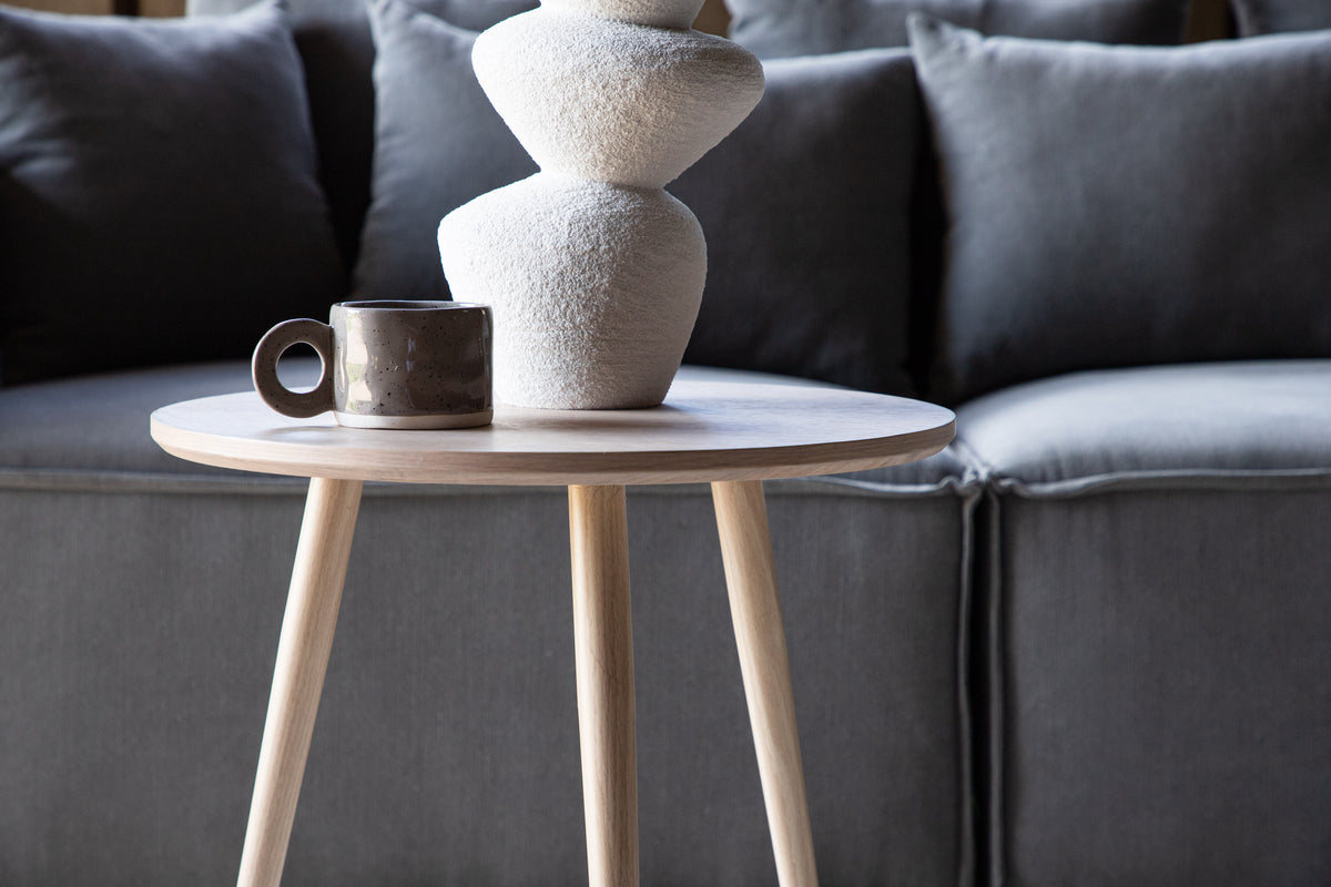 Askim Sidobord ⌀48 Vitputsad