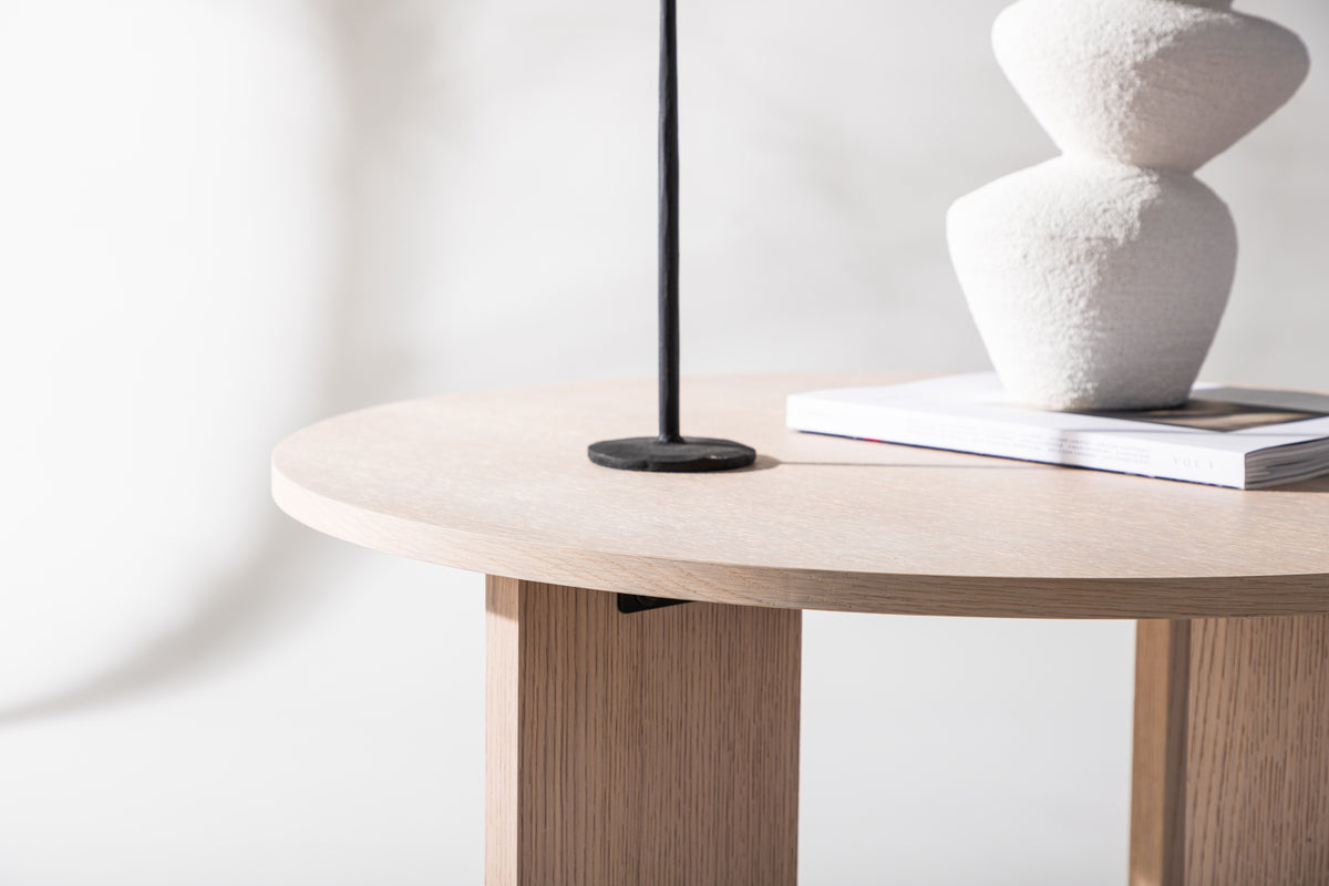 Askerön Soffbord ⌀80 Vitputsad