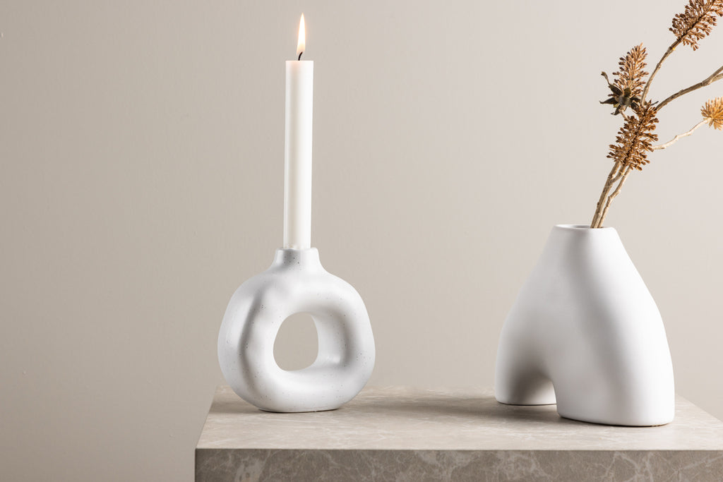 Judi Ljusstakar 13 x 13 x 6 Vit