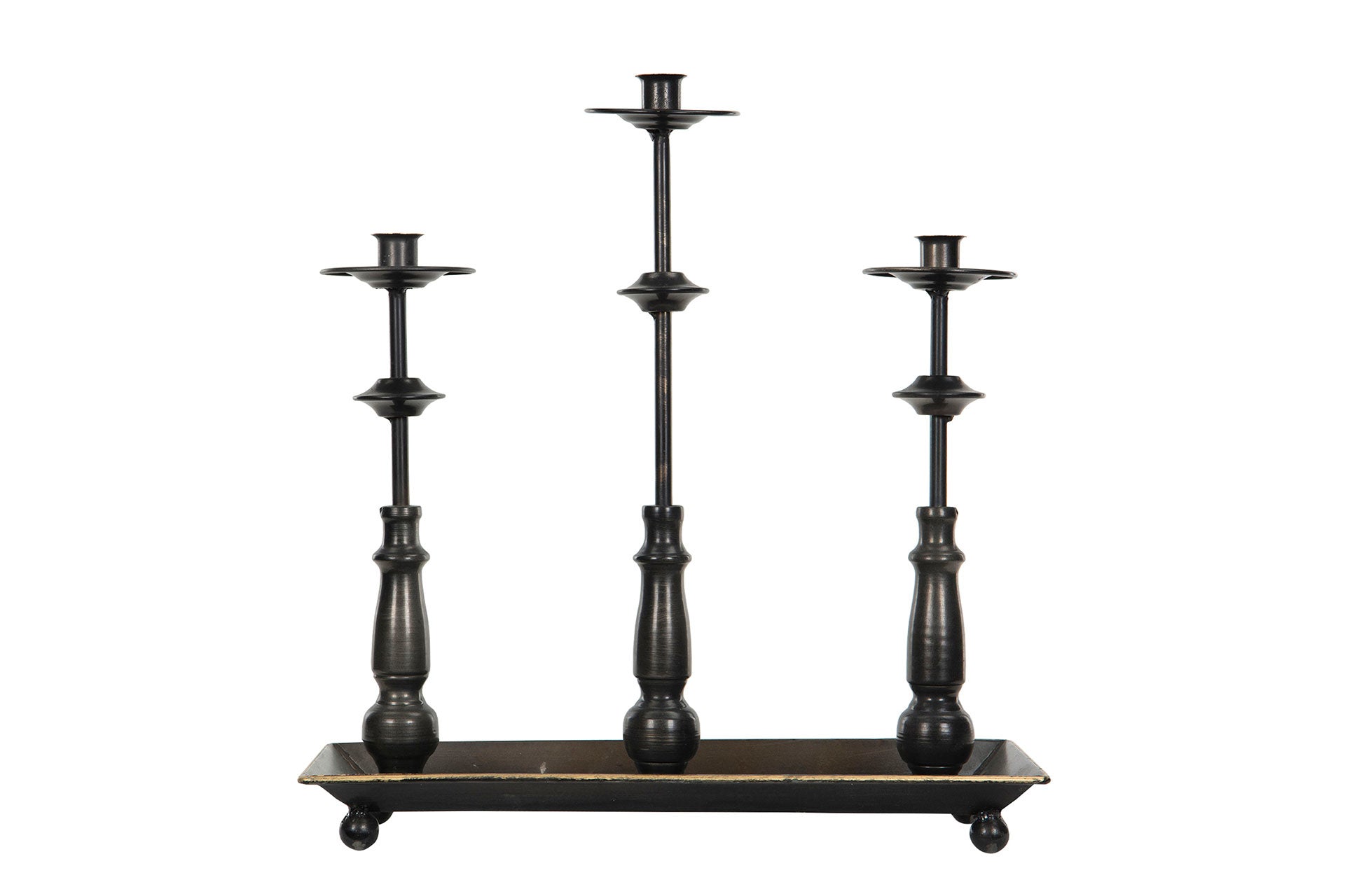 Ljusstake 3 Arm Svart