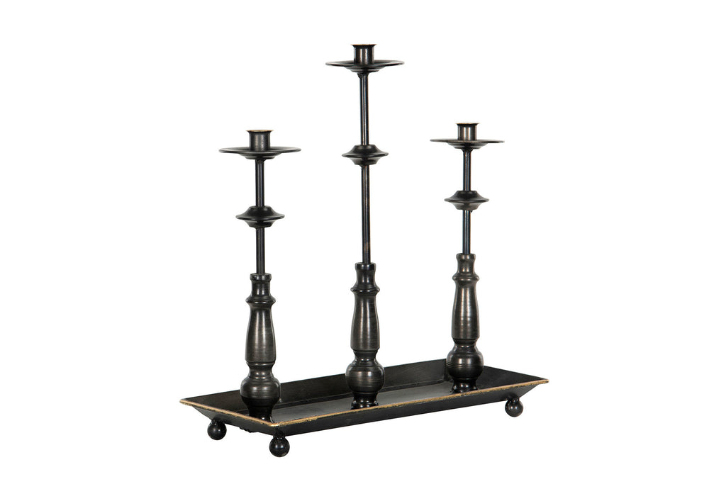 Ljusstake 3 Arm Svart