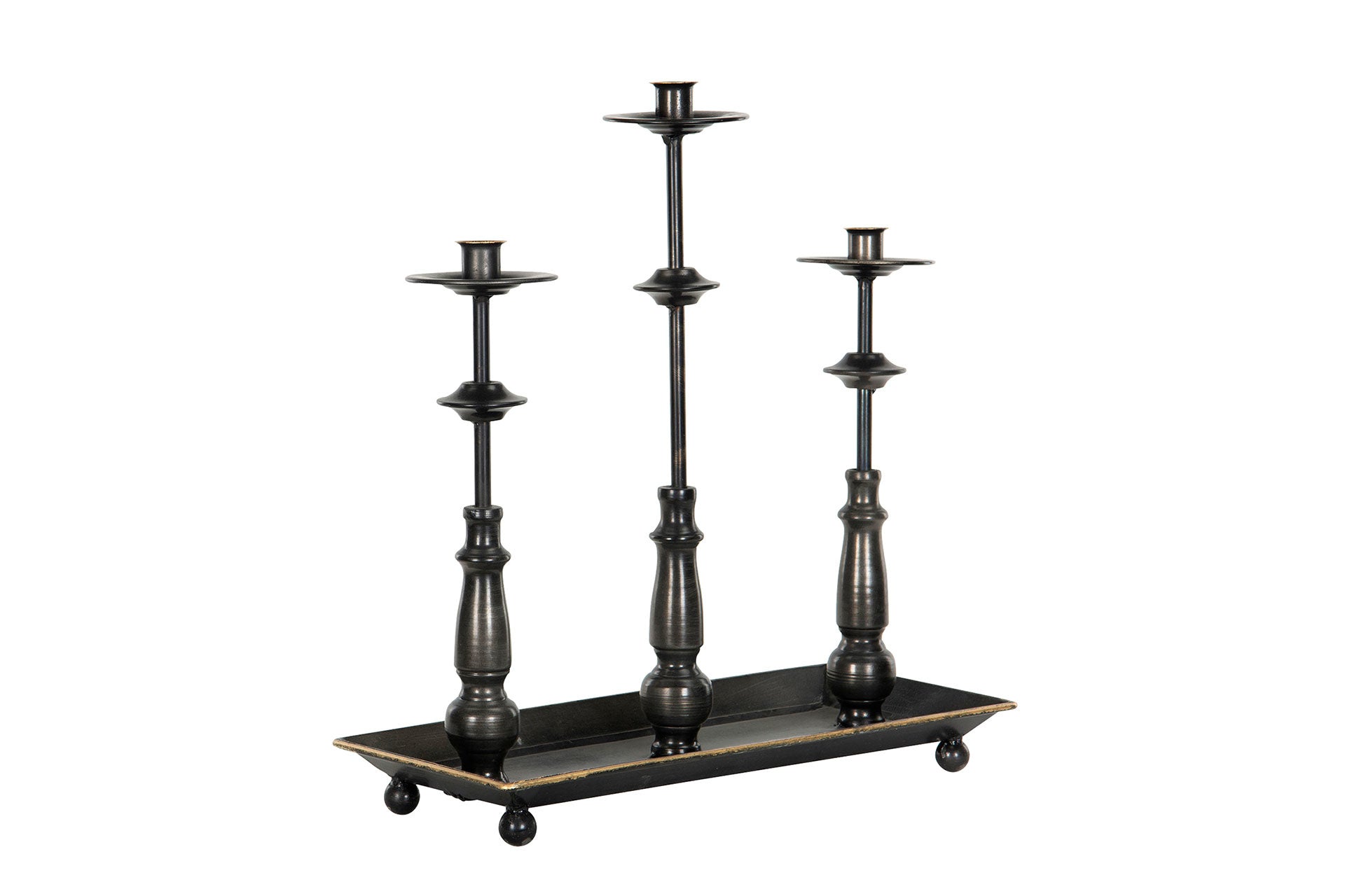 Ljusstake 3 Arm Svart