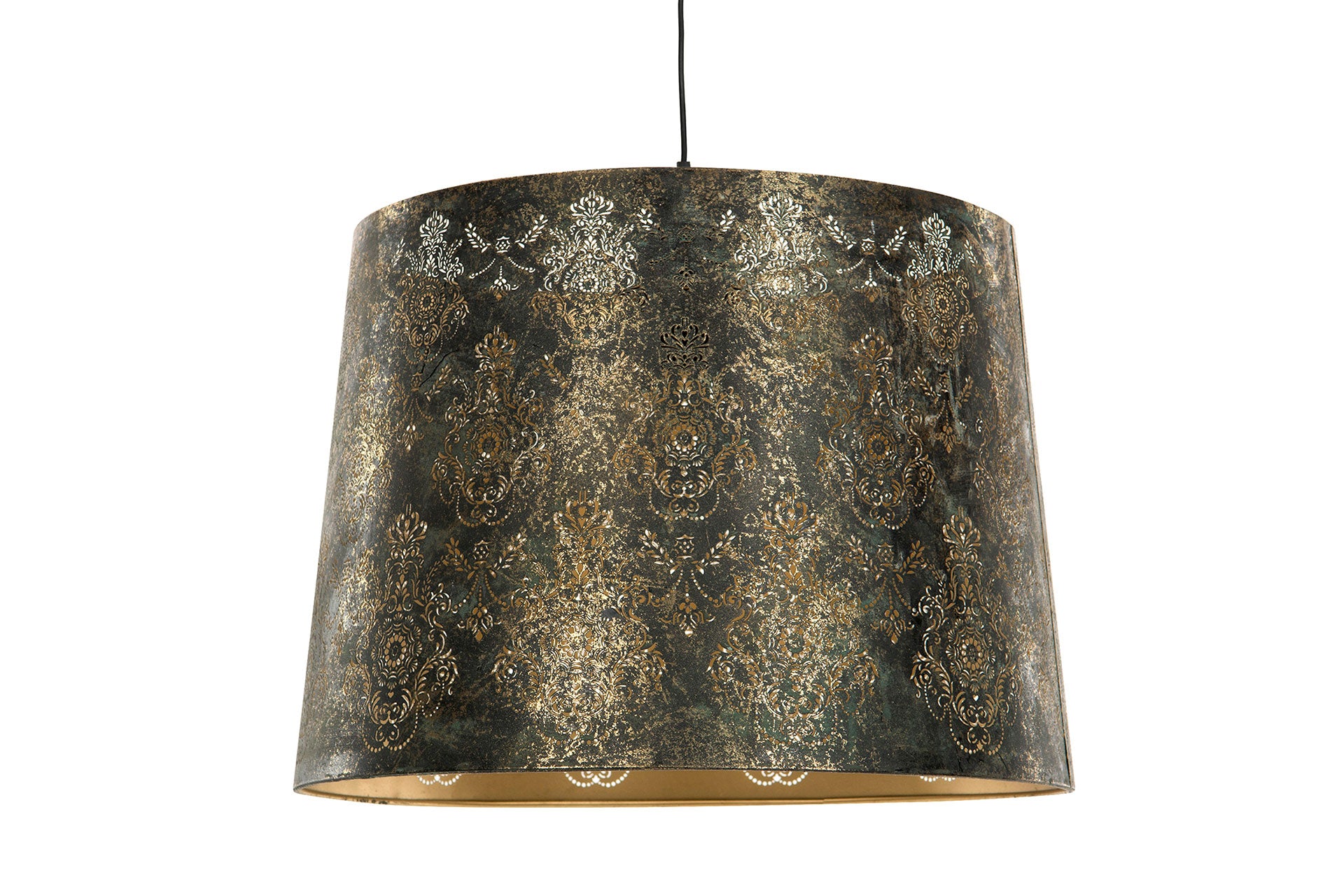 Taklampa Barock Svart/G Patina