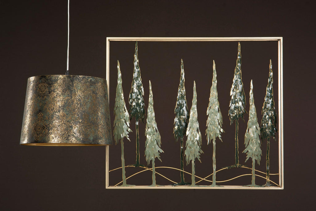 Taklampa Barock Svart/G Patina