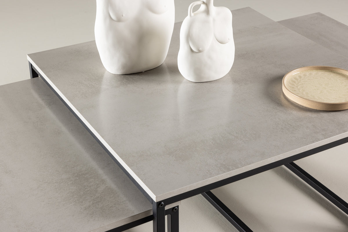 Solna Soffbord Bord 1: 80 Bord 2: 38 cm x Bord 1: 80 cm Bord 2: 73 cm Grå