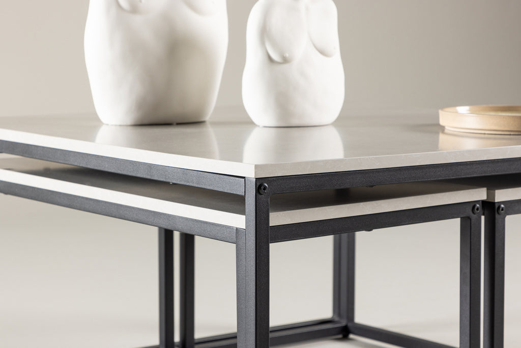 Solna Soffbord Bord 1: 80 Bord 2: 38 cm x Bord 1: 80 cm Bord 2: 73 cm Grå