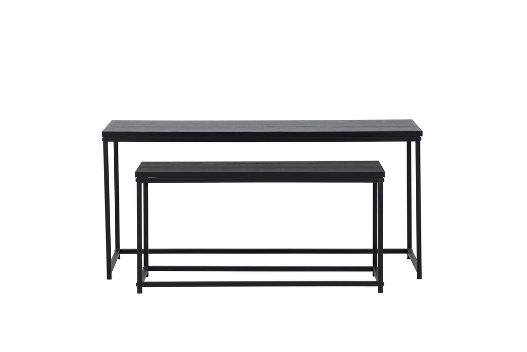 Staal Soffbord Bord 1: 43x100 cm Bord 2: 33x75cm Svart