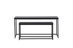 Staal Soffbord Bord 1: 43x100 cm Bord 2: 33x75cm Svart
