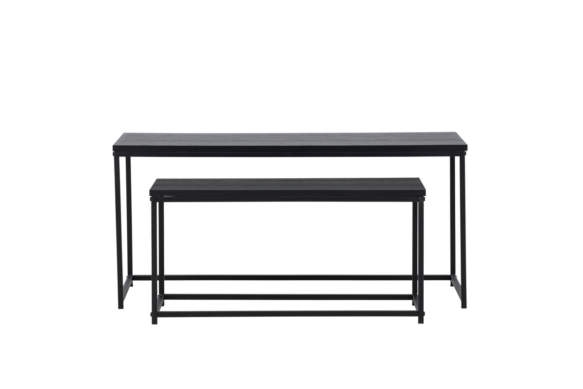 Staal Soffbord Bord 1: 43x100 cm Bord 2: 33x75cm Svart