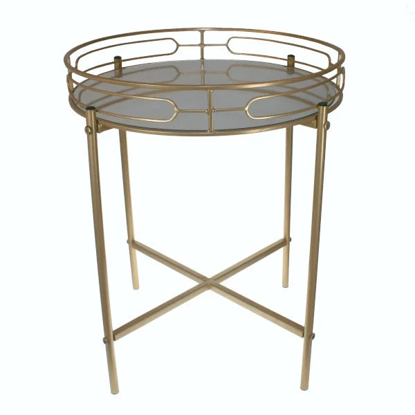 Soffbord Metall/Glas Guld