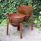 Rostig plantering med ben