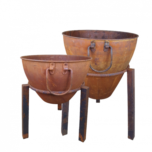 Rostig plantering med ben