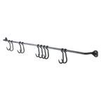 LOKE Stång med krokar M, Svart 2st