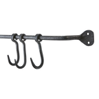 LOKE Stång med krokar M, Svart 2st