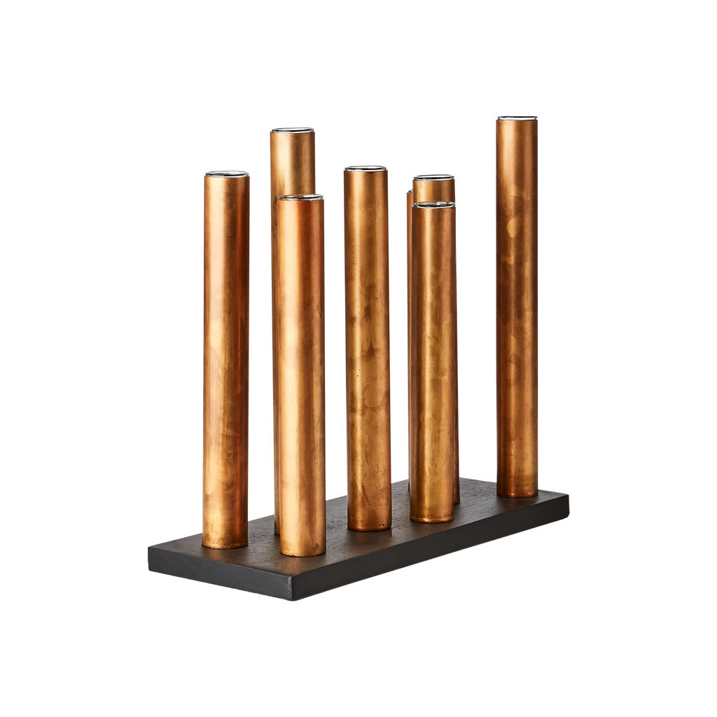 PIPER Ljusstake/vas, Kopparfärgad/svart