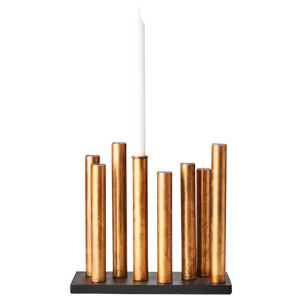 PIPER Ljusstake/vas, Kopparfärgad/svart