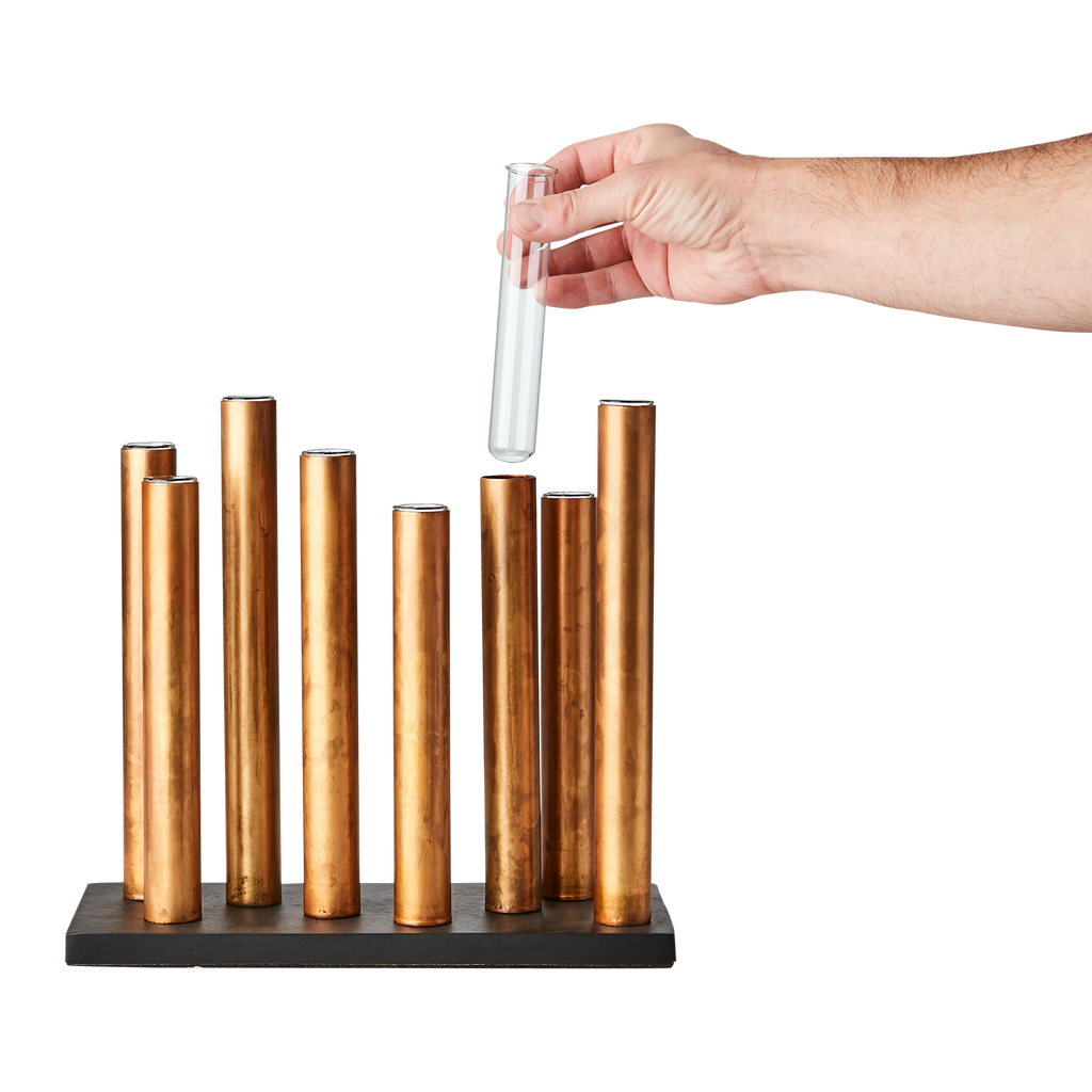 PIPER Ljusstake/vas, Kopparfärgad/svart