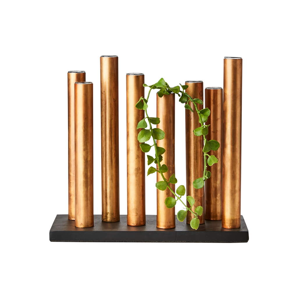 PIPER Ljusstake/vas, Kopparfärgad/svart