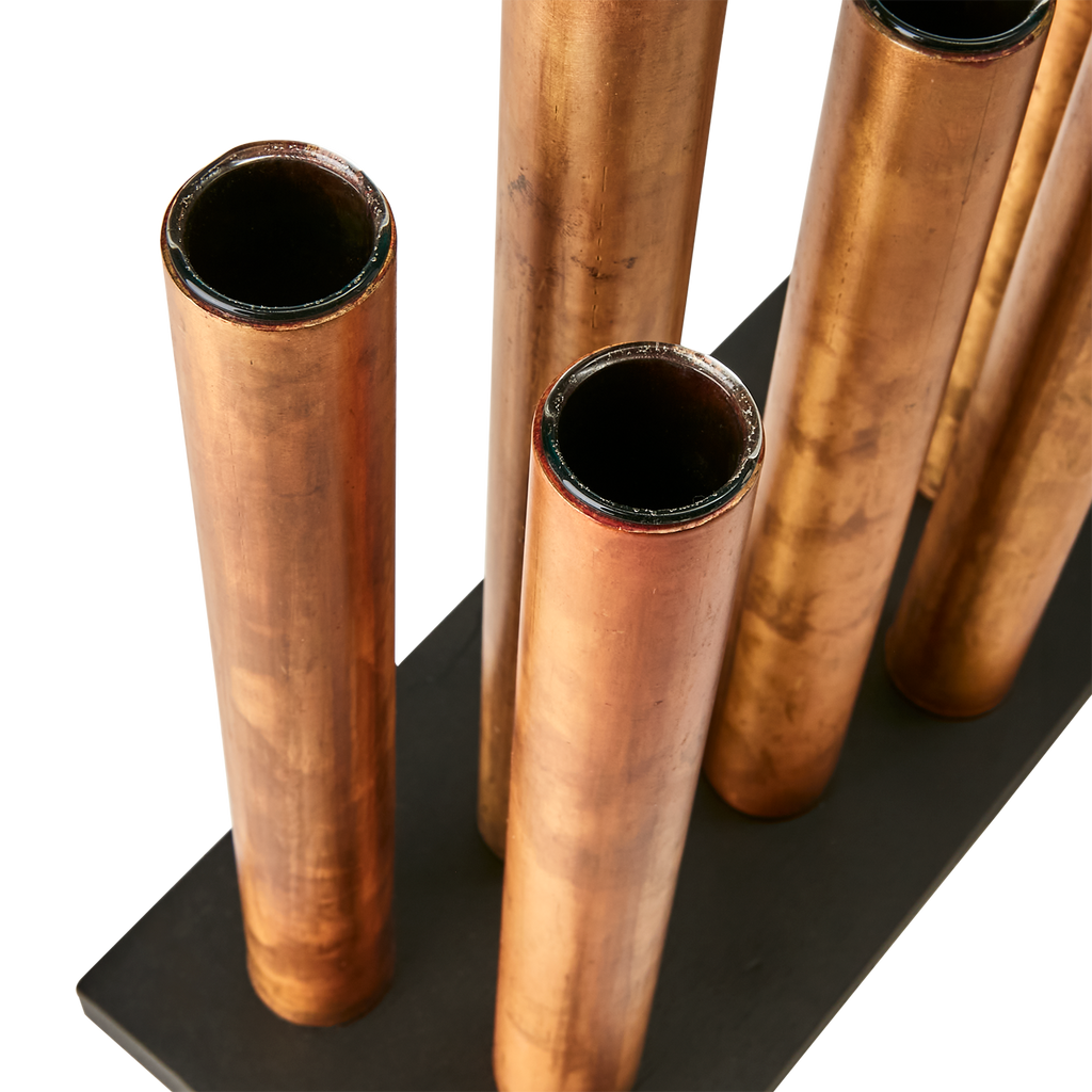 PIPER Ljusstake/vas, Kopparfärgad/svart