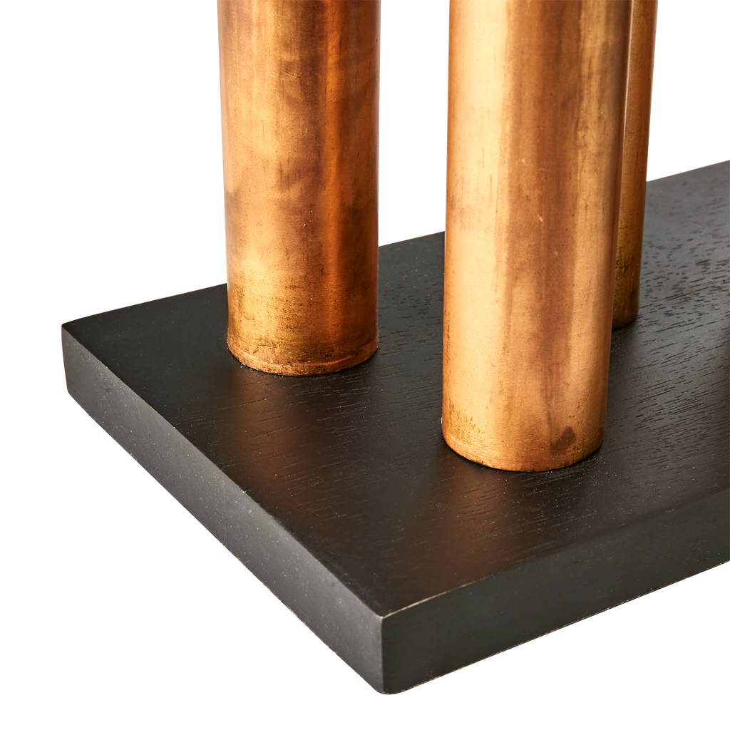 PIPER Ljusstake/vas, Kopparfärgad/svart