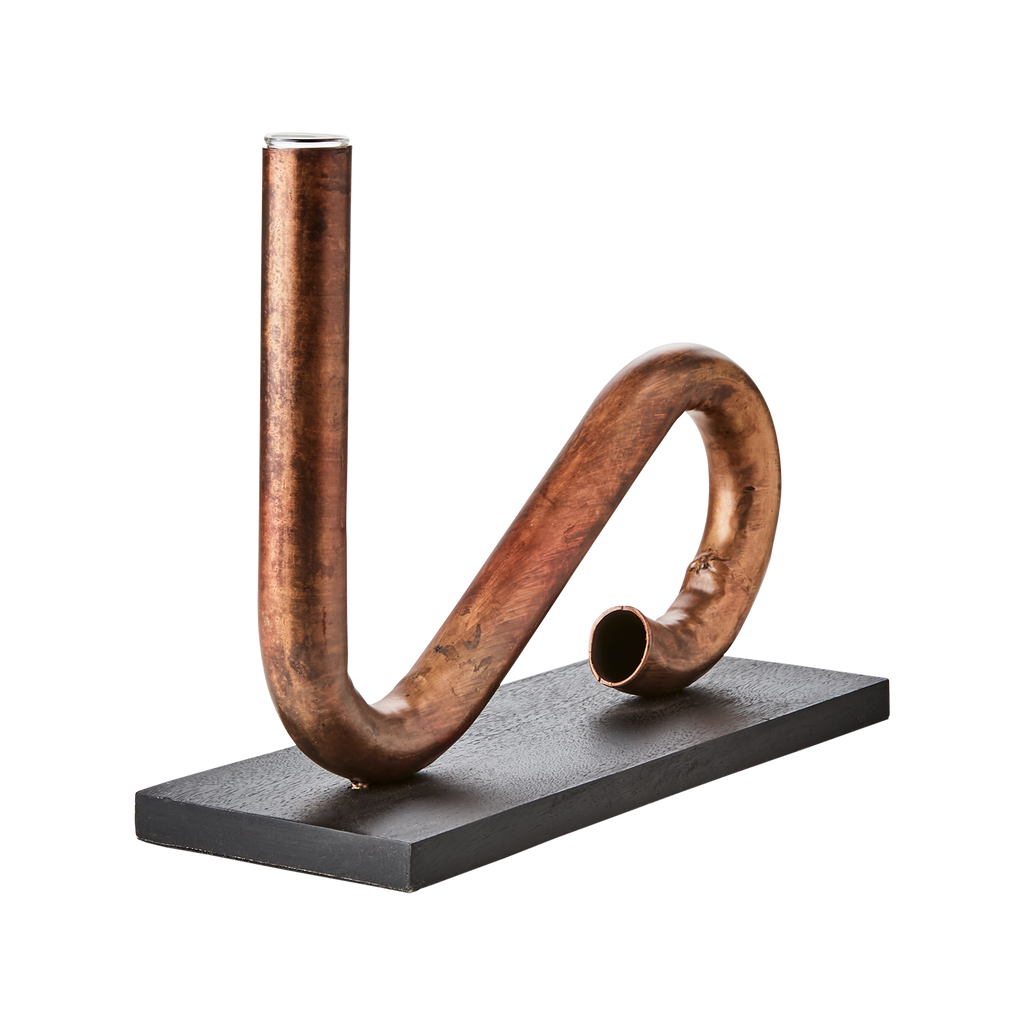 PIPER Ljusstake/vas, Kopparfärgad/svart 2st