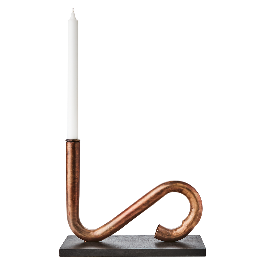 PIPER Ljusstake/vas, Kopparfärgad/svart 2st