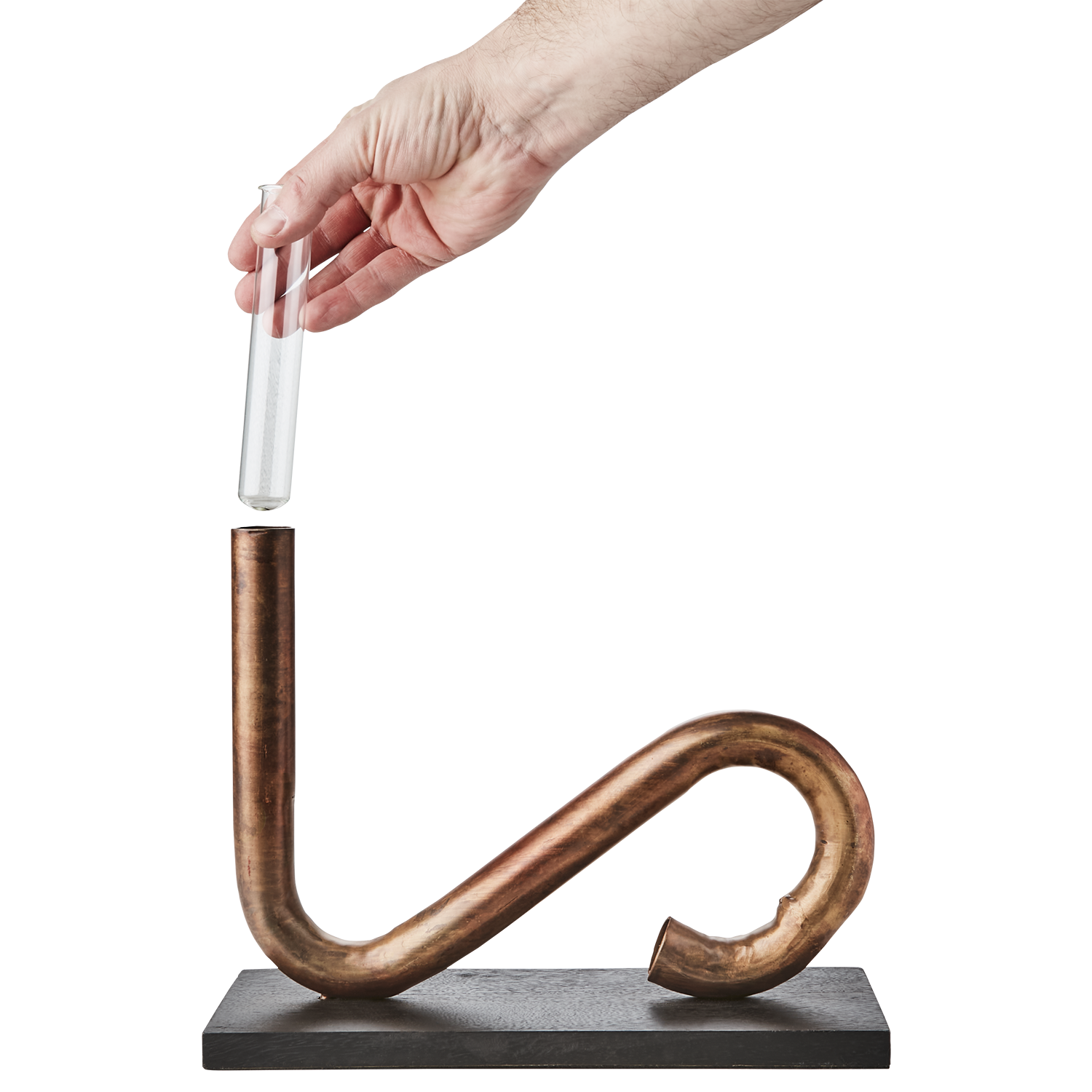 PIPER Ljusstake/vas, Kopparfärgad/svart 2st