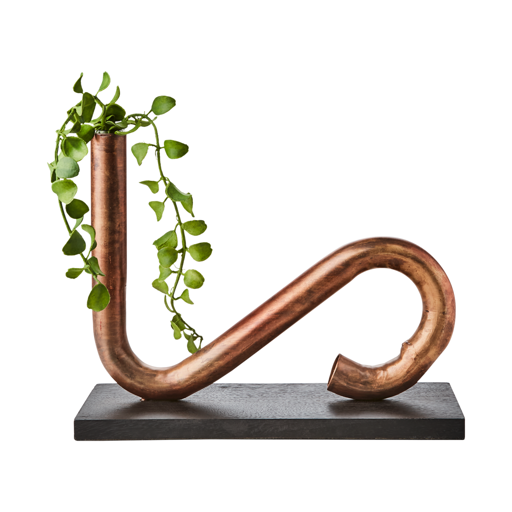 PIPER Ljusstake/vas, Kopparfärgad/svart 2st