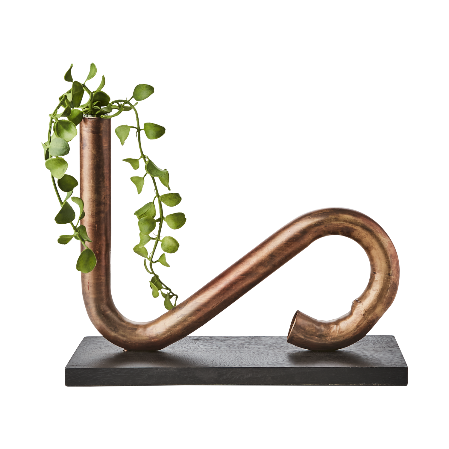 PIPER Ljusstake/vas, Kopparfärgad/svart 2st