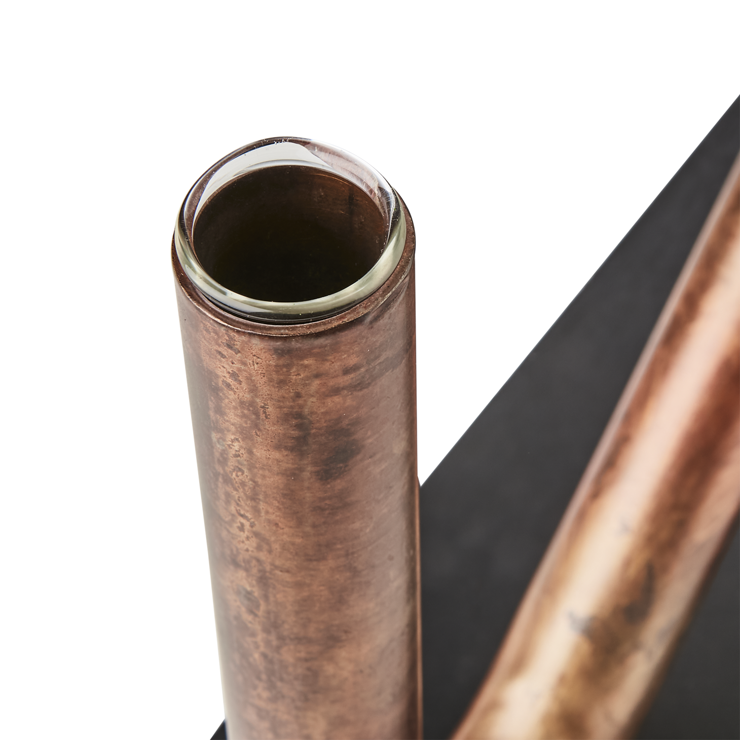 PIPER Ljusstake/vas, Kopparfärgad/svart 2st