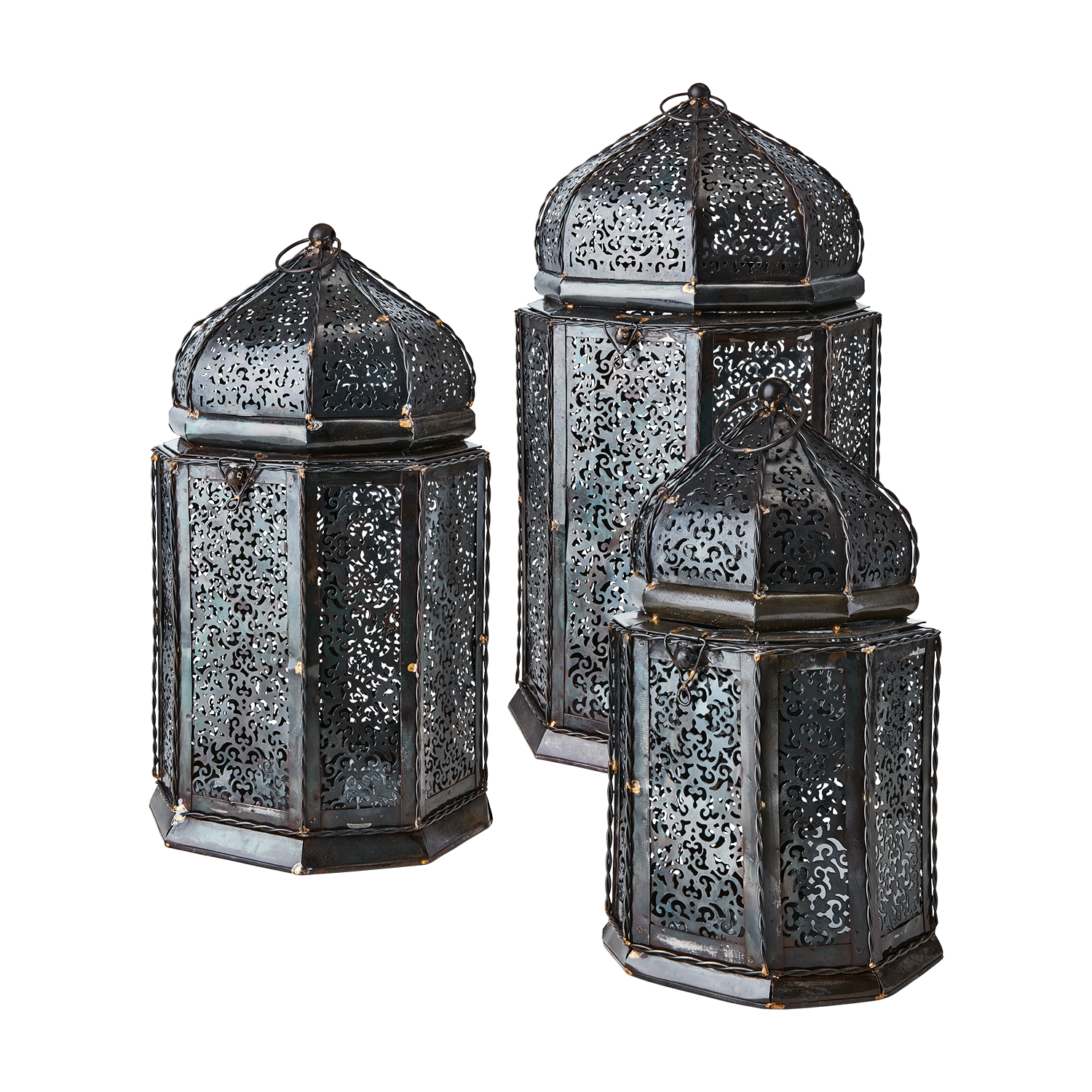 ORYX Lykta, set om 3, Svart