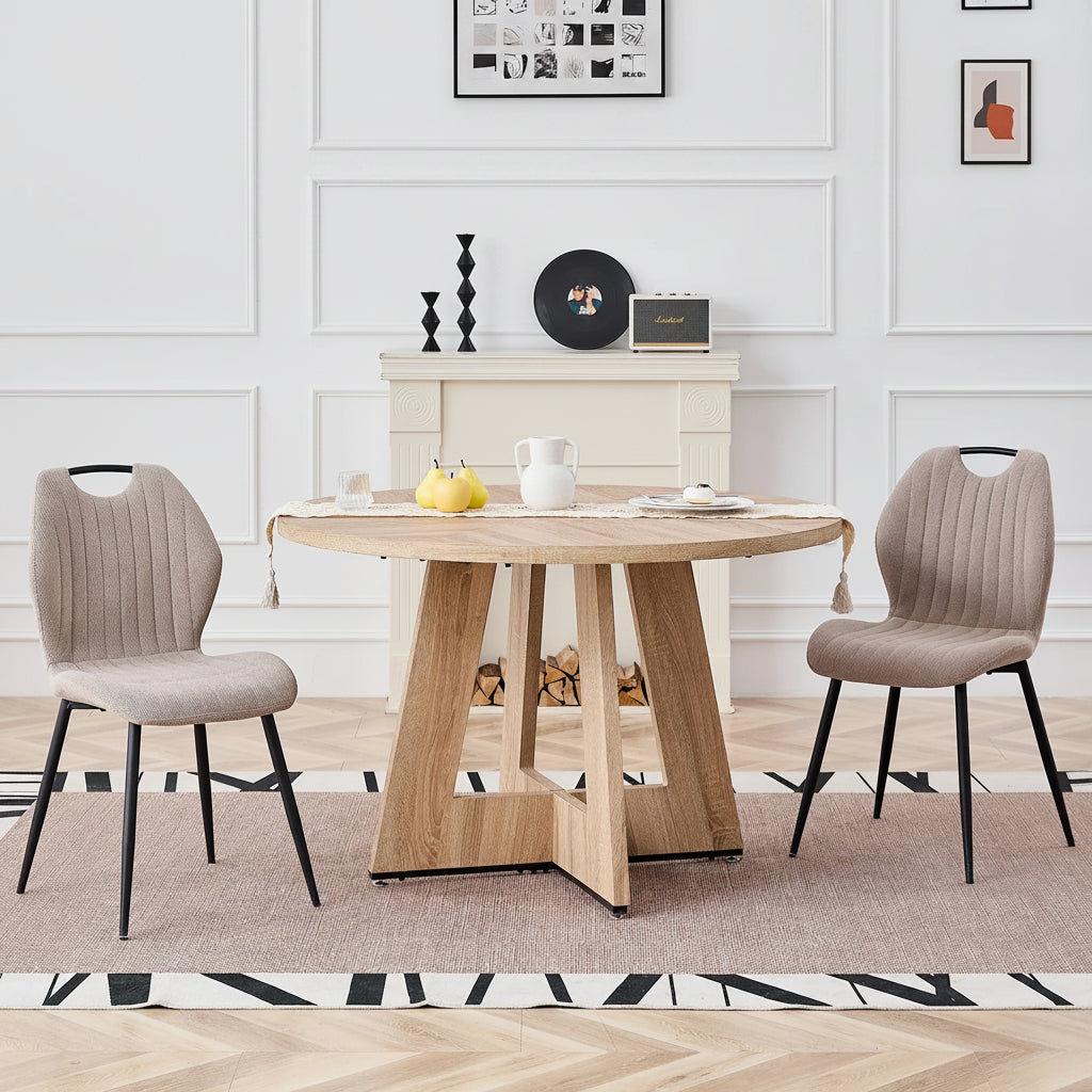 Runt Matbord i Massivt Trä – 120 cm