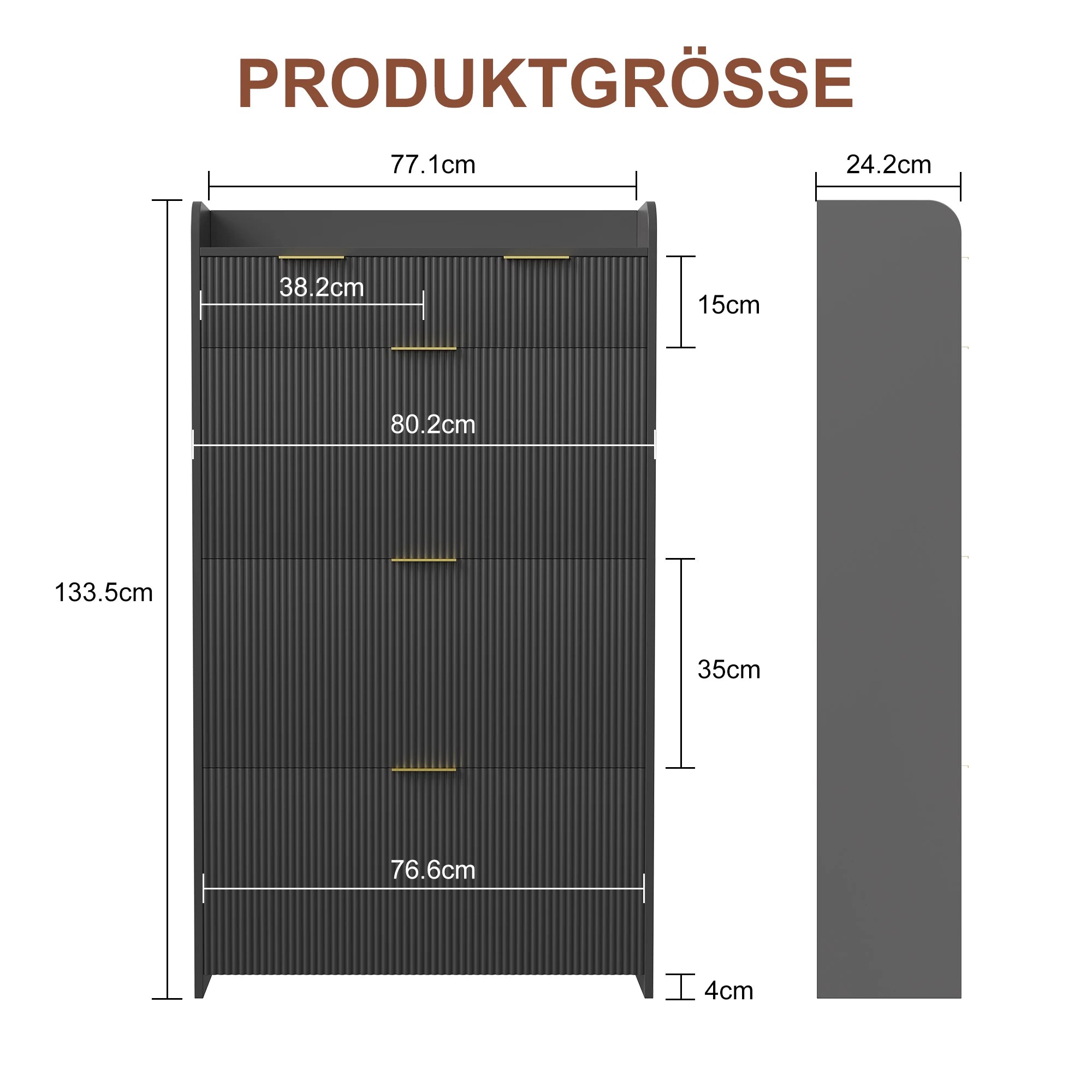 Superaly Skoskåp 2 Lådor & 3 Flakar 76,6×24×133,5 cm – Entré Vardagsrumsförvaring