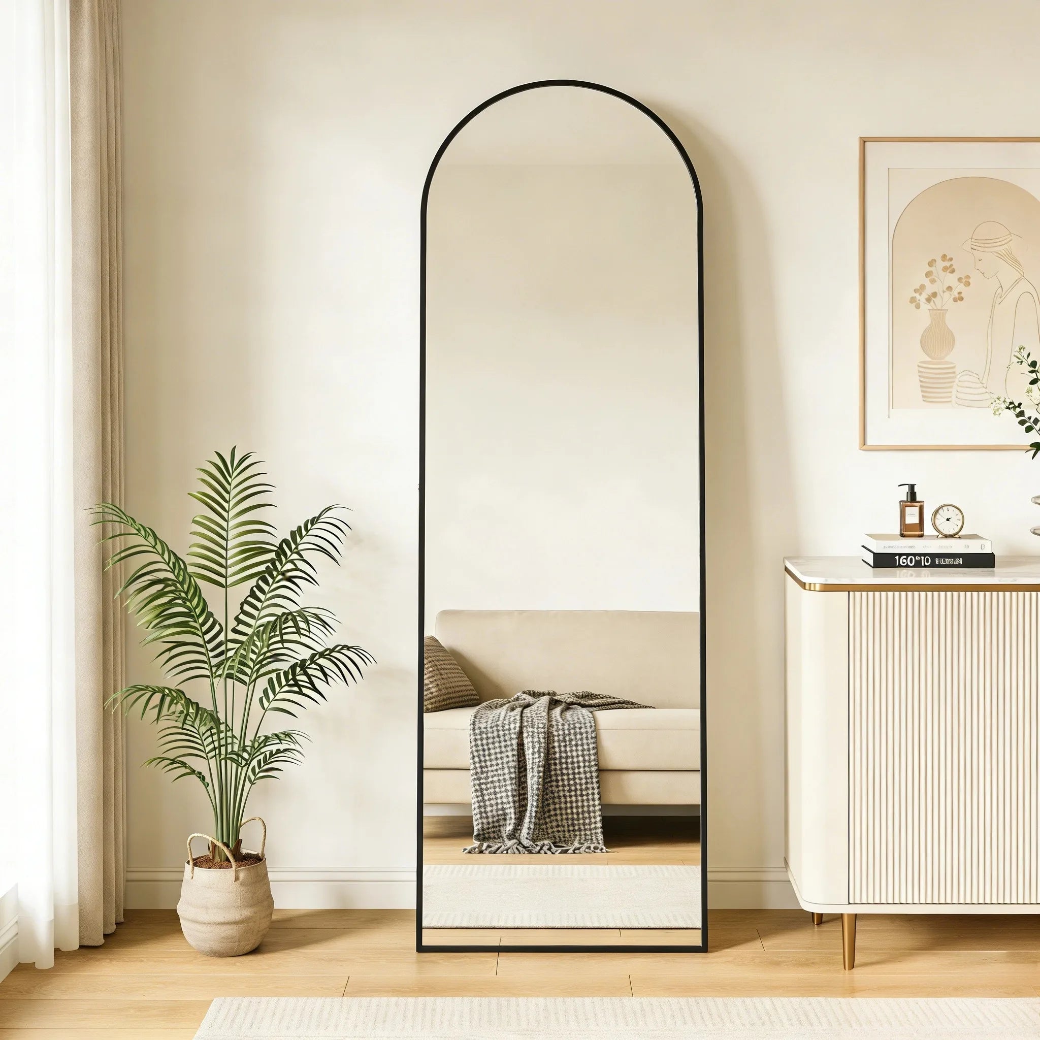 Helkroppsspegel 160×51 cm Rostfritt Stål – Fristående eller Väggmonterad