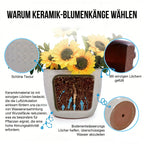 3-Pack Keramikkrukor Antiktvit Rombmönster Ø38/30/23 cm – Inomhus & Utomhus
