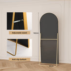 Vertikal Helkroppsspegel Aluminiumram – Guld & Svart Härdat Glas Hall & Sovrum
