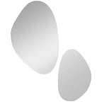 2-Pack Stensformade Väggspeglar – Asymmetriska Organiska Ramar Modern Hemdekor