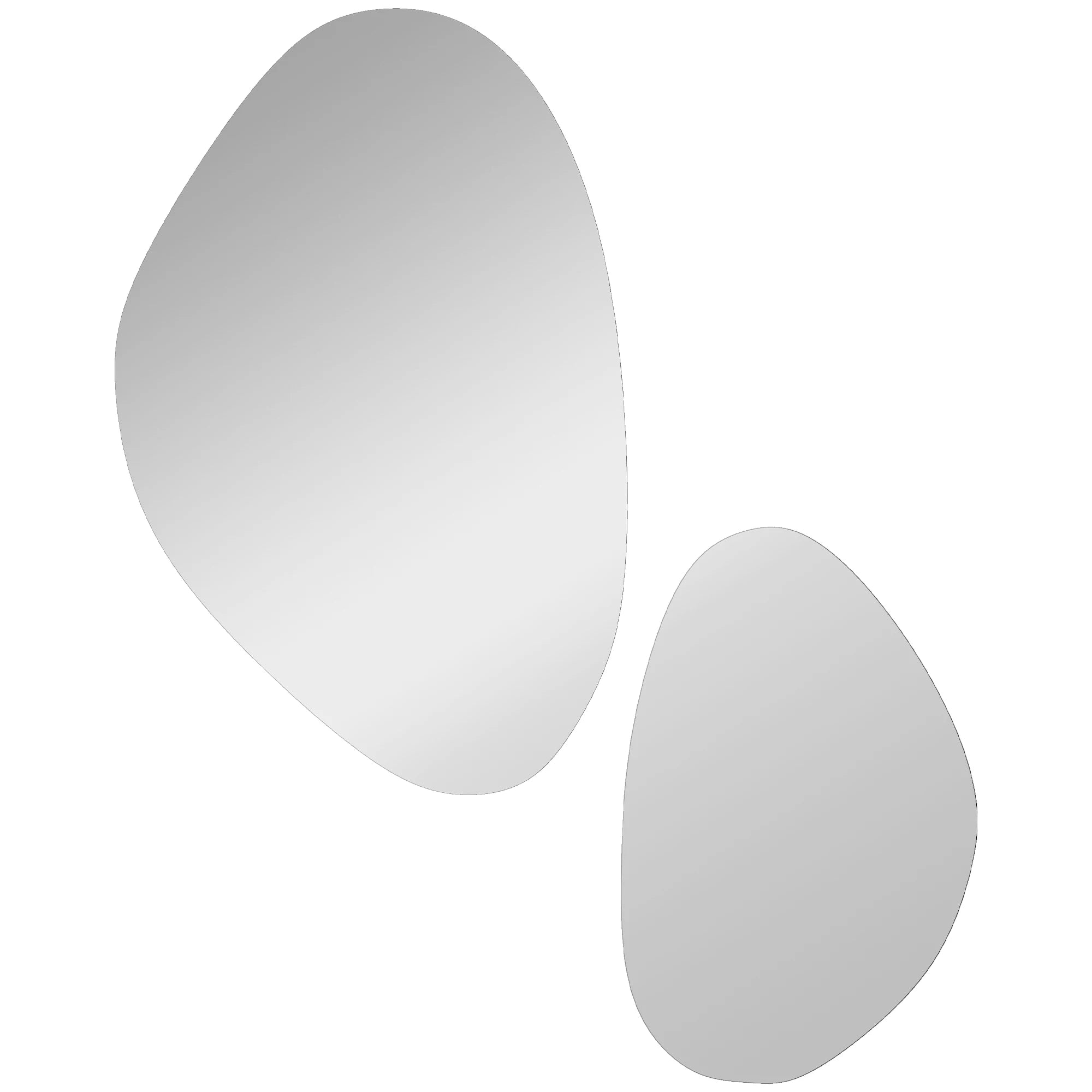 2-Pack Stensformade Väggspeglar – Asymmetriska Organiska Ramar Modern Hemdekor